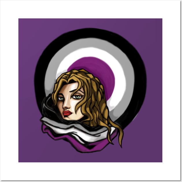 Asexual pride deco portrait Wall Art by Newtegan